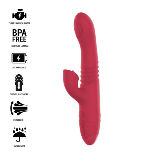 Intense Dua Up & Down Rechargeable Multifunction Vibrator With Red Tongue