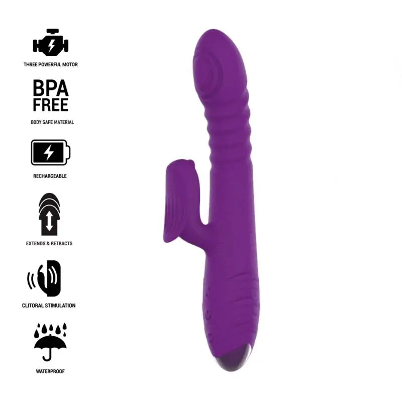 Intense Iggy Multifunction Rechargeable Up & Down Vibrator With Clitoral Stimulator Purple