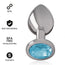 Intense Anal Plug Metal Aluminium With Blue Crystal Size S