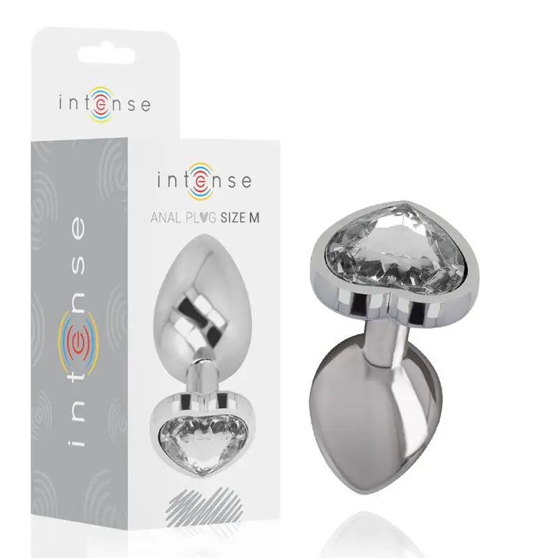 Intense Anal Plug Metal Aluminium Heart White Size M