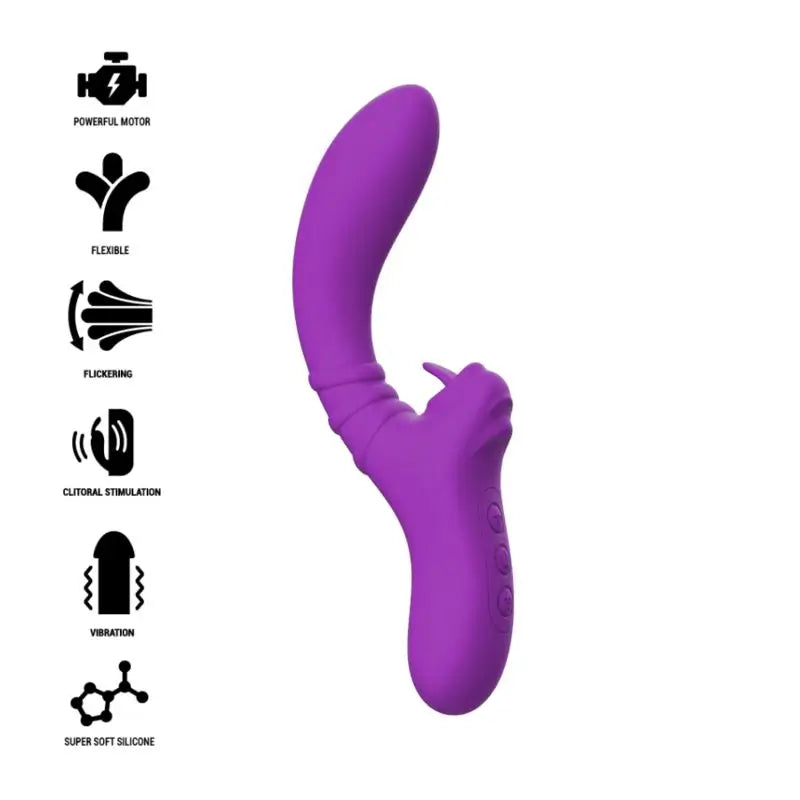 Intense Toys Harry Purple Flexible Vibrator With Tongue