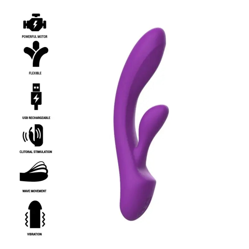 Intense Toys Luigi Vibrator Rabbit Liquid Silicone Purple