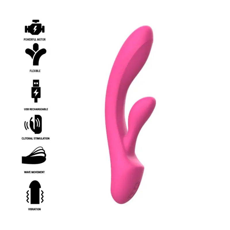 Intense Toys Luigi Vibrator Rabbit Liquid Silicone Pink