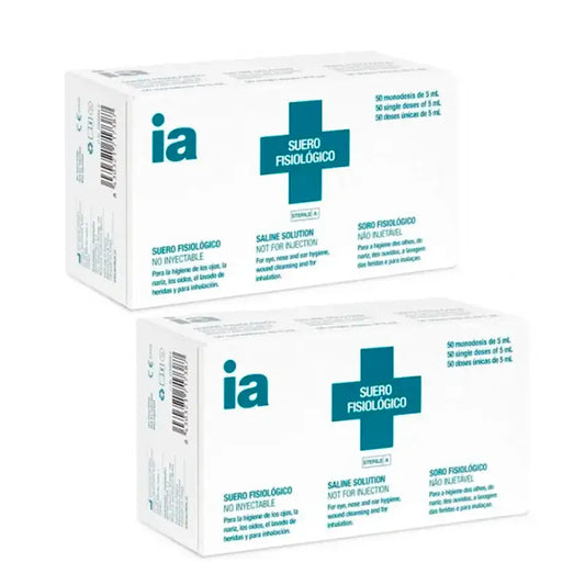 Sérum physiologique d'Interapothek, paquet de 2 x 50 doses individuelles