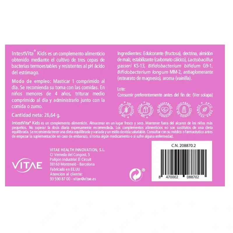 VITAE IntestVita Kids, 60 comprimés