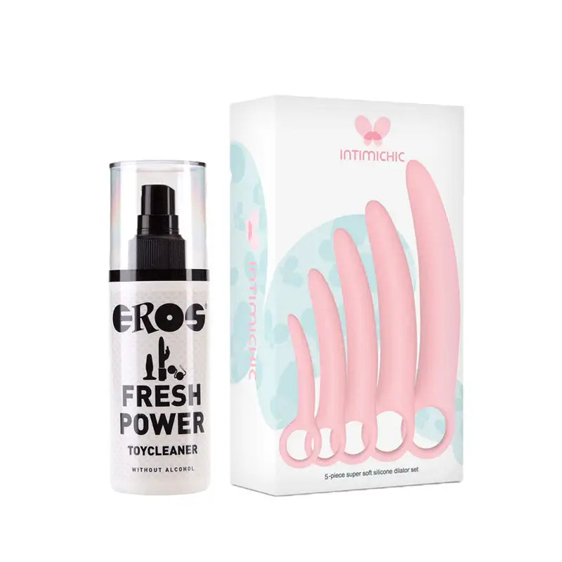 Intimichic Set 5 Pieces Silicone Dilator + Eros Power Line Cleaner