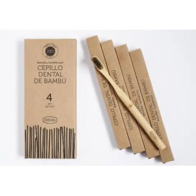 Irisana Bamboo Toothbrush With Activated Carbon 4pcs Ir01