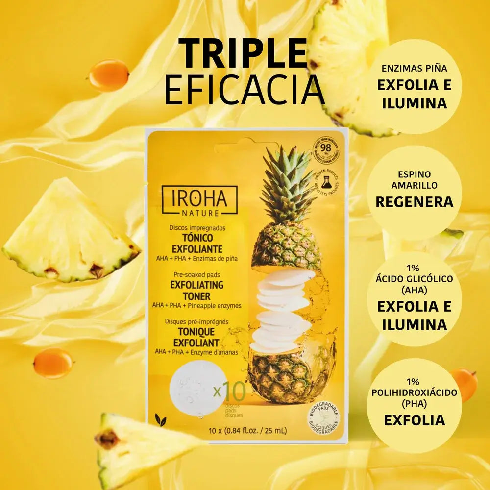 Disques toniques exfoliants Iroha Nature, 10 pièces