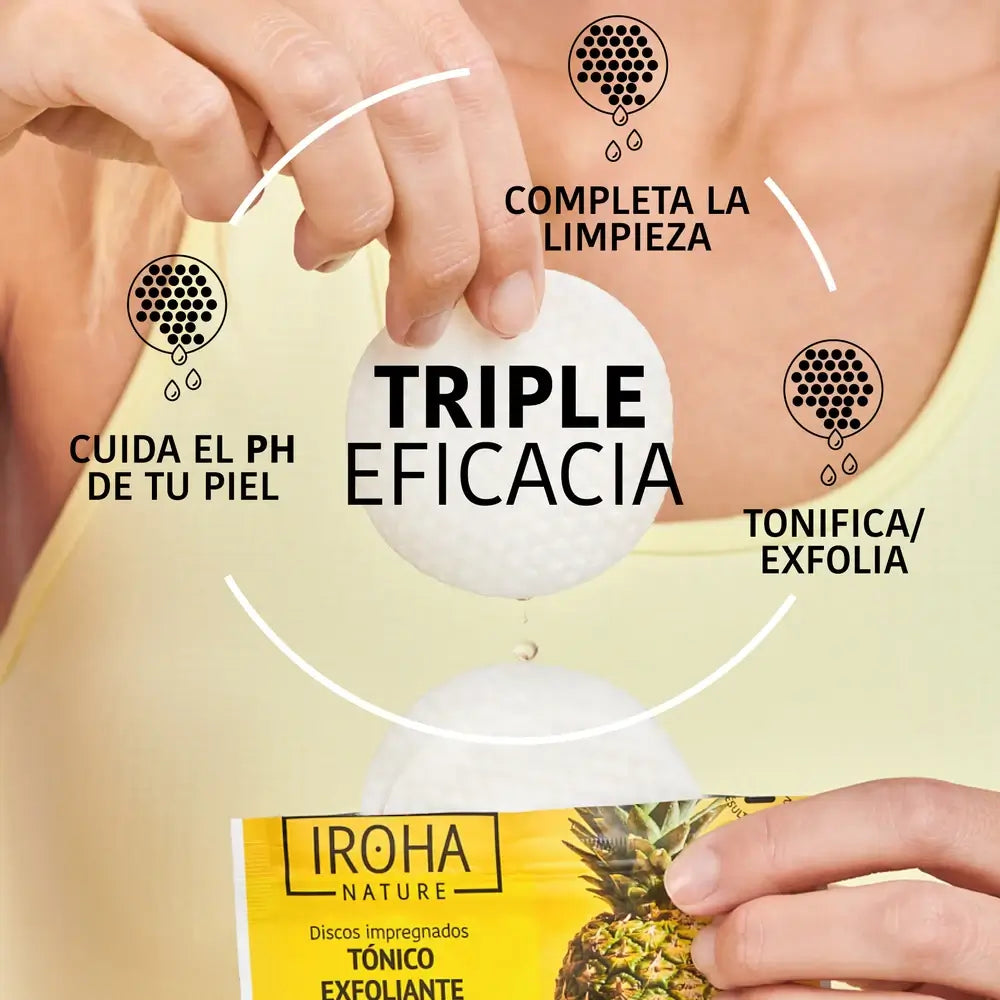 Disques toniques exfoliants Iroha Nature, 10 pièces