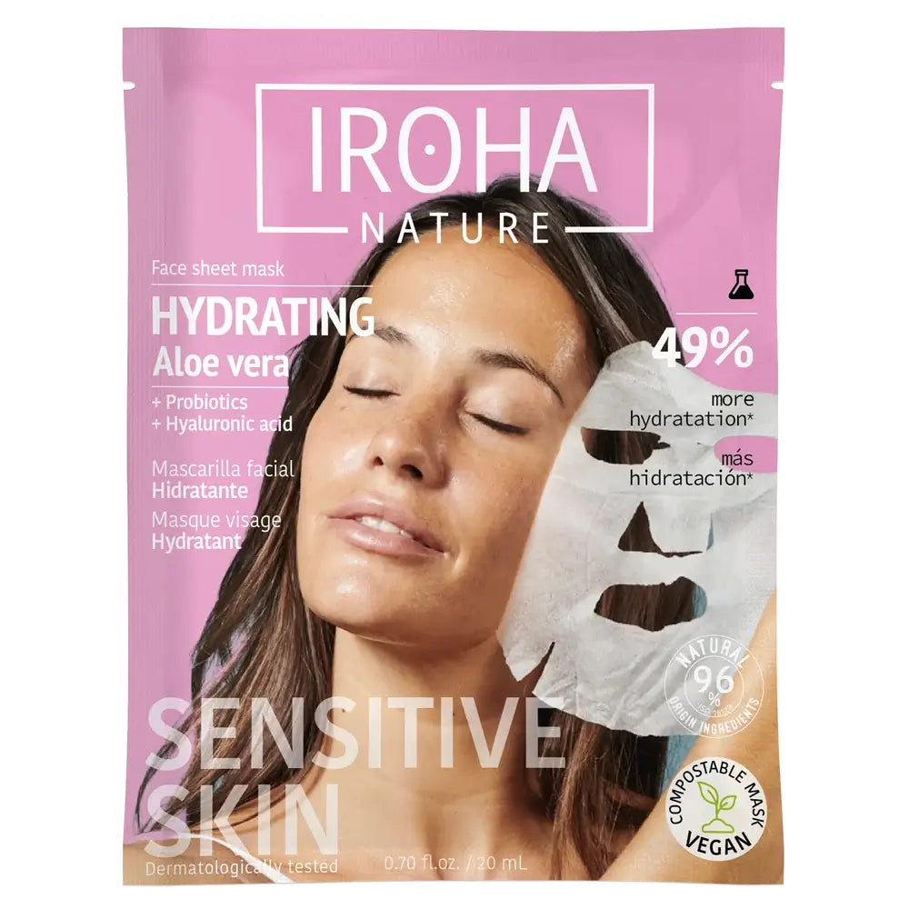 Iroha Nature Masque Tissu Hydratant pour le Visage - Aloe Vera , 20 ml