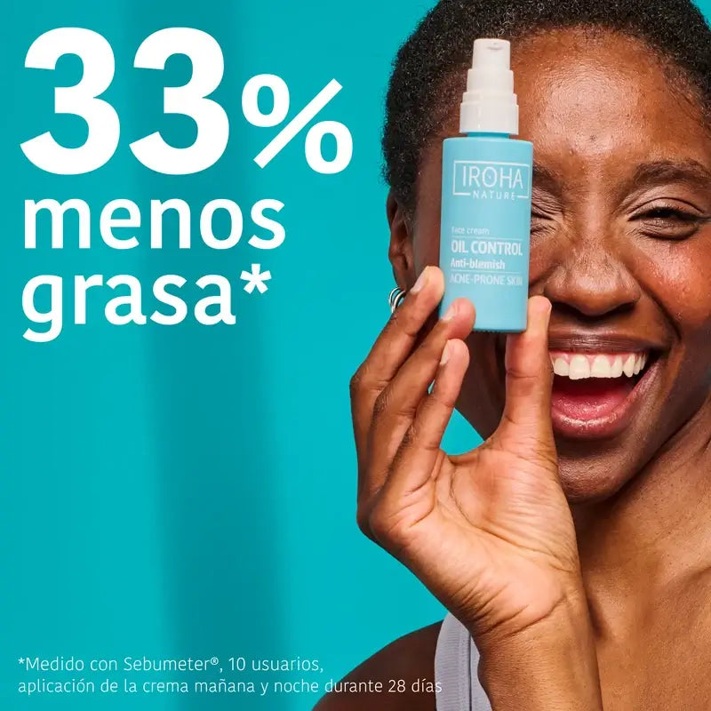 Iroha Nature Crème séborégulatrice anti-imperfections pour peaux grasses, 50 ml