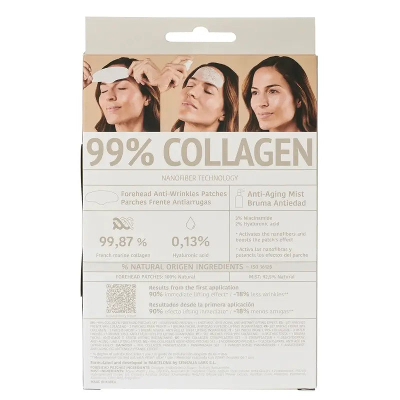Iroha Nature Forehead Patches 99% Collagen (3 pcs + 1 Mist) , 3 paires