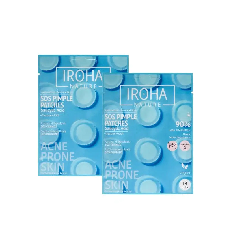 Iroha Nature Patchs SOS contre les boutons à l'acide salicylique, lot de 2