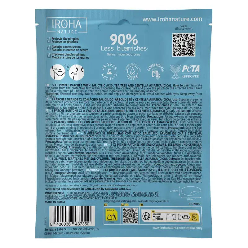 Iroha Nature Xl Patch boutons, 5 unités