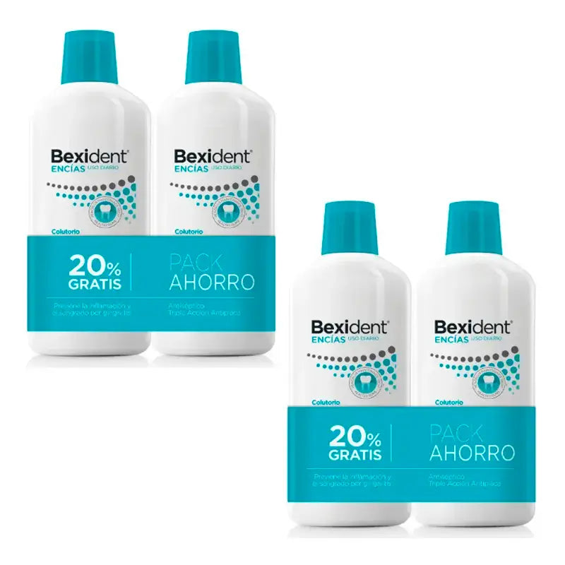 Isdin Bexident Bain de bouche gingival Pack 4 x 500 Ml