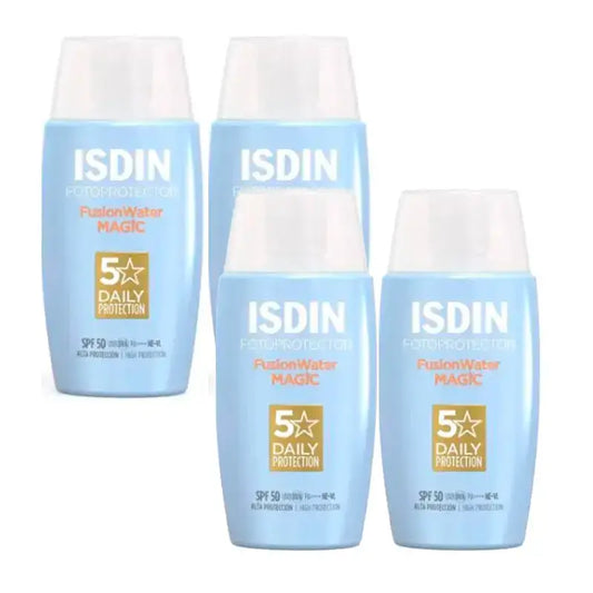 Isdin Fotoprotector Fusion Water Magic Photoprotector SPF 50, Pack 4 x 50 Ml