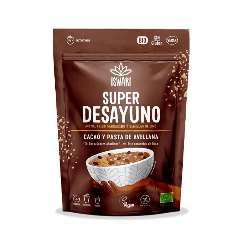 Iswari Super Breakfast Cocoa & Hazelnuts 360Gr Bio Sg Veg