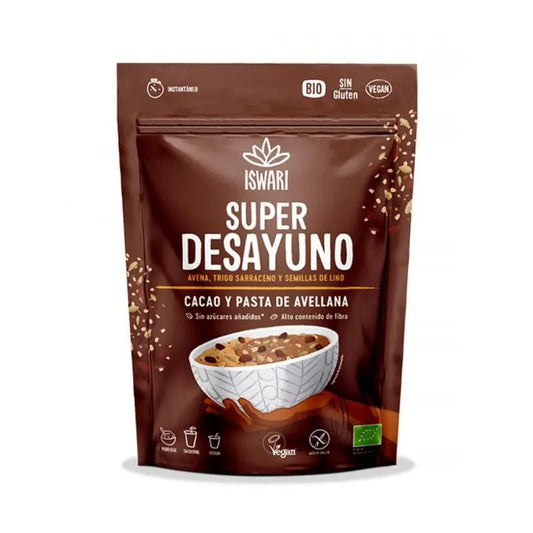 Iswari Super Breakfast Cocoa & Hazelnuts 360Gr Bio Sg Veg