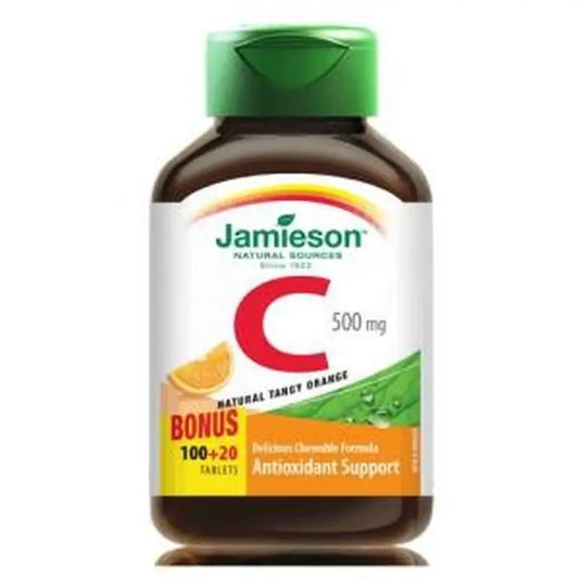 Jamieson Vitamin C 500Mg Chewable Orange , 120 tablets