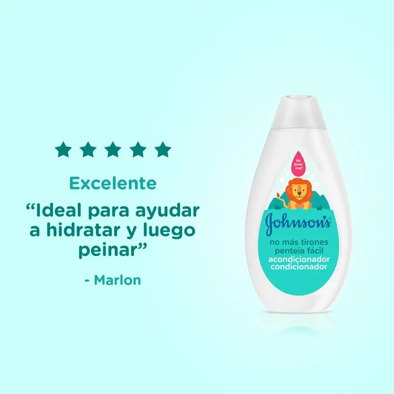 Après-shampooing démêlant Johnson's Baby, cheveux longs ou frisés, sans larmes, hypoallergénique, 500 ml