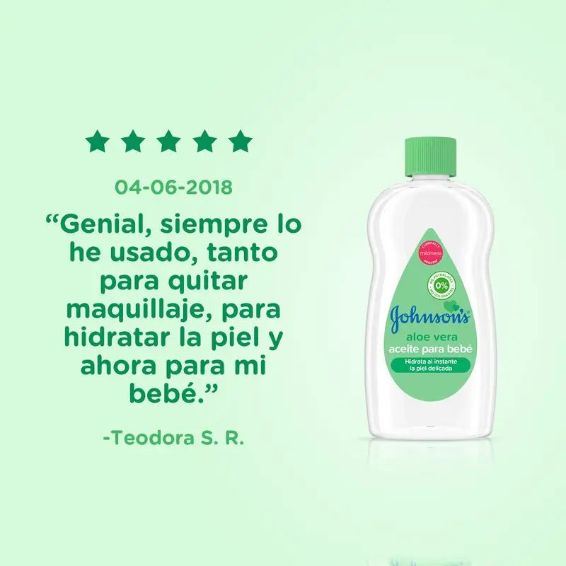 Huile hydratante et nourrissante instantanée à l'aloe vera de Johnson's Baby, 500ml