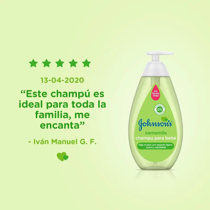 Johnson's Baby Chamomile Shampooing, idéal pour toute la famille, 300 ml