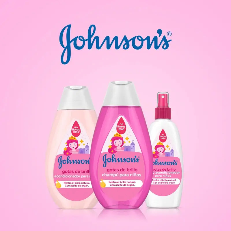 Shampooing pour enfants Johnson's Baby Shampooing Shine Drops, avec huile d'argan, pour des cheveux brillants, lisses et soyeux, 500 ml