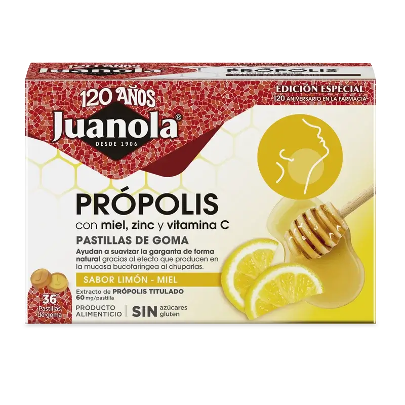 Juanola Propolis Miel Citron 72Gr, 36 unités