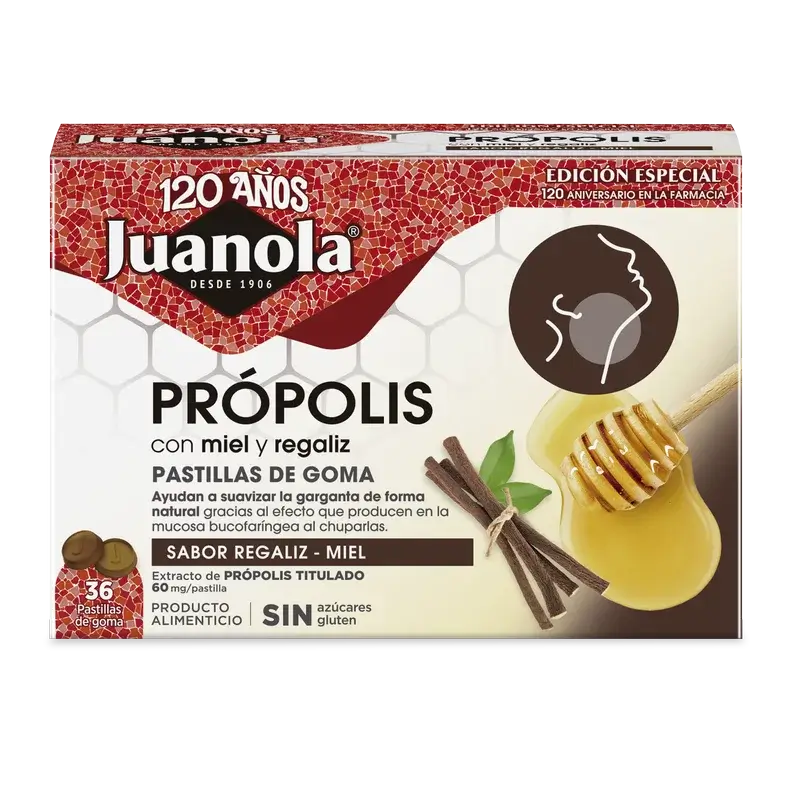 Juanola Propolis Miel de Réglisse 72Gr, 36 unités