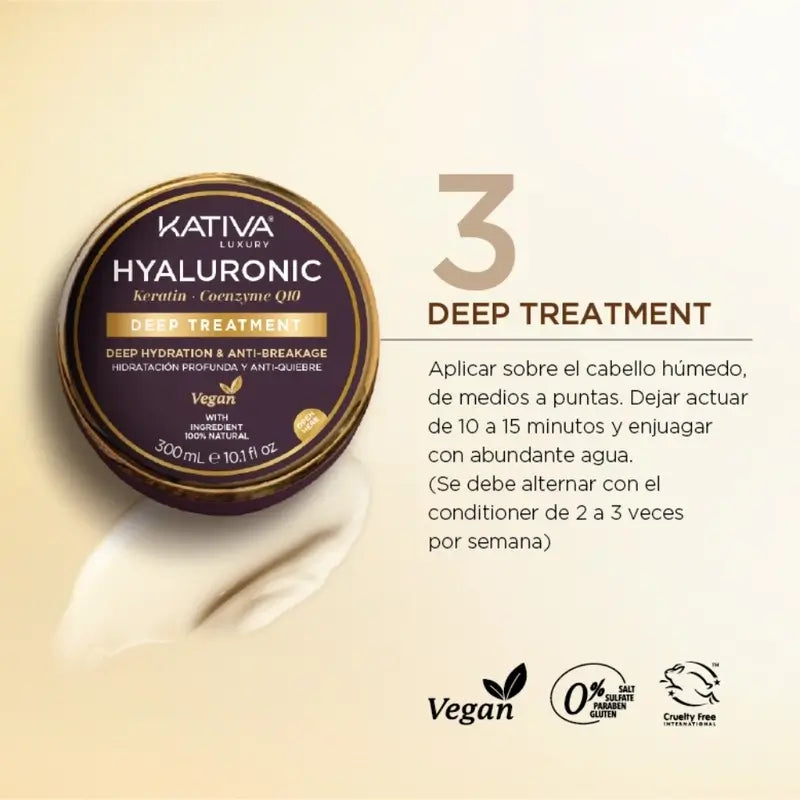 Kativa Masque Hyaluronic Keratin Q10, 300 ml