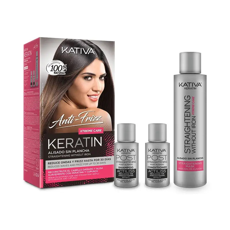 Kativa Keratin Antifrizz Xtreme Care - Lissage sans lisseur, 1 pc.