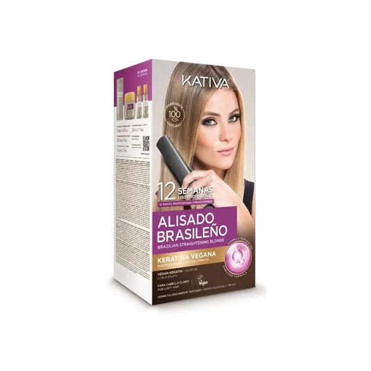 Kativa Kit de lissage brésilien Cheveux blonds Veg, 1 pc.