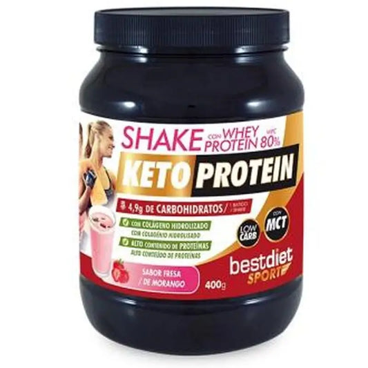 Keto Protein Shake Whey Protein 80% Strawberry Flavour 400Gr.