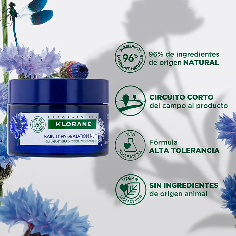 Klorane Bain hydratant à l'eau de bleuet 50 ml