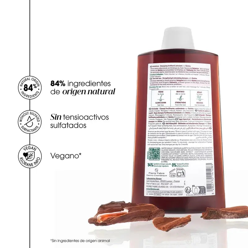 Klorane Shampooing à la quinine et à l'edelweiss 400 ml