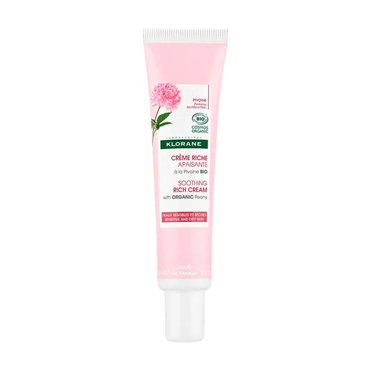 Klorane Rich soothing cream with organic peony Sensitive and dry skin, 40 ml