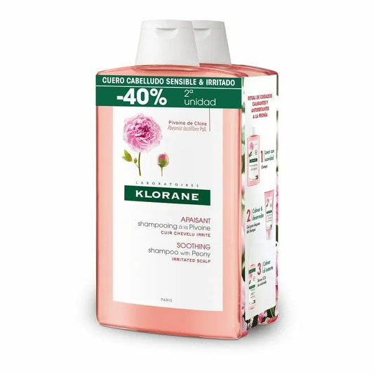 Klorane Duplo Peony Soothing & Anti-irritant Shampoo - Sensitive & Irritated Scalp 400 Ml