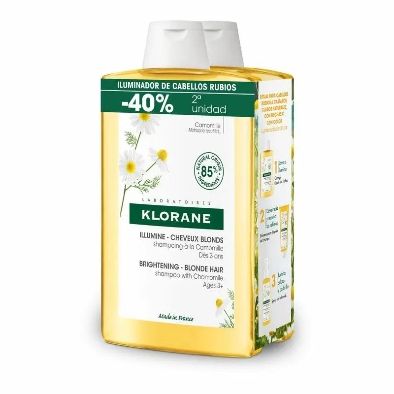 Klorane Duplo Blonde Reflections Shampoo With Camomile For Blonde Or Light Brown Hair - Illuminating 400 Ml
