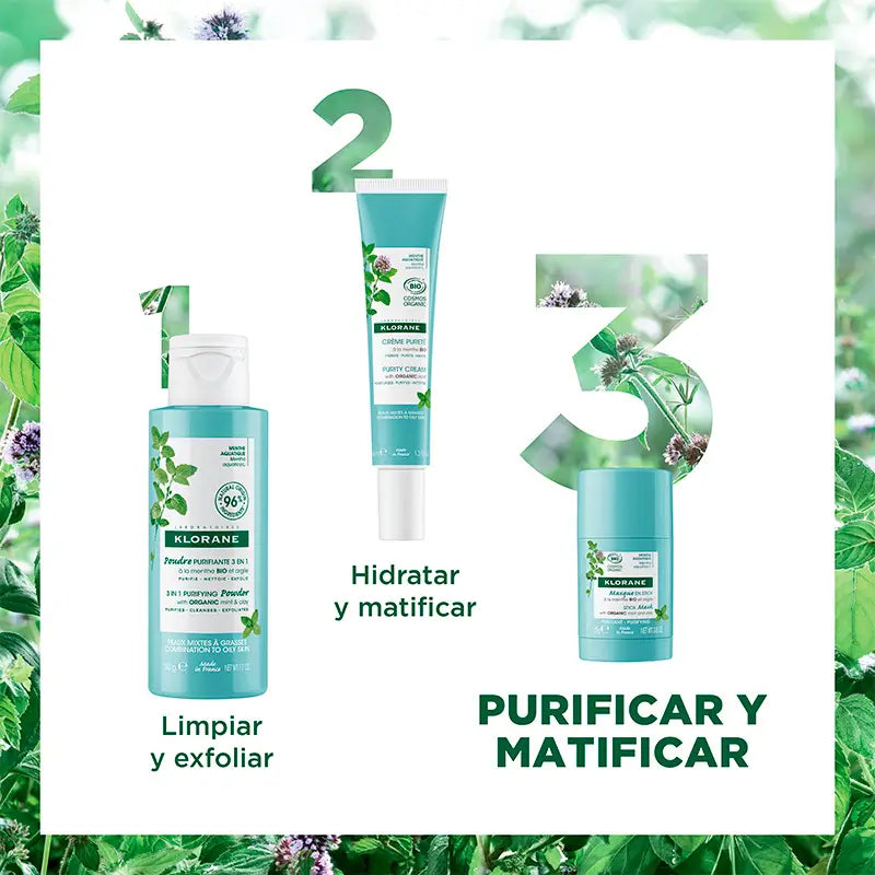 Klorane Bio Masque Stick à la Menthe Aquatique et à l'Argile 25g