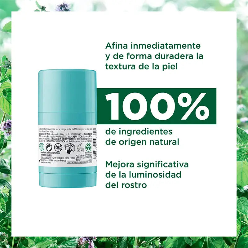Klorane Bio Masque Stick à la Menthe Aquatique et à l'Argile 25g