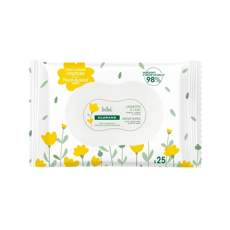 Klorane Baby Cleansing Wipes, 25 units