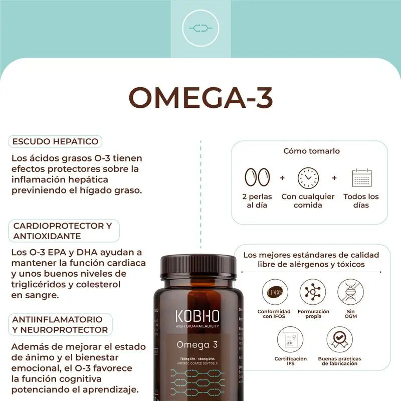 Kobho Labs Supplément oméga-3, 60 capsules