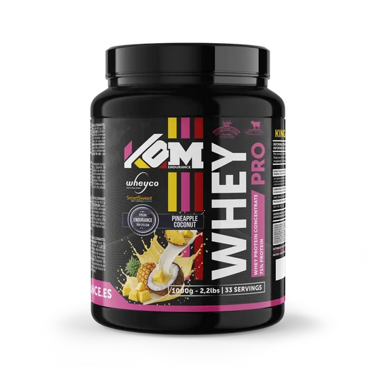 Kom Endurance Proteins Sports Nutrition , 1kg whey protein tin pineapple coconut flavour