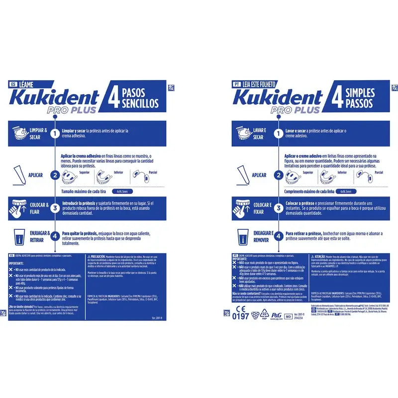 Kukident Duplo Pro Plus Fermeté à la mastication, 2 X 57 Gr