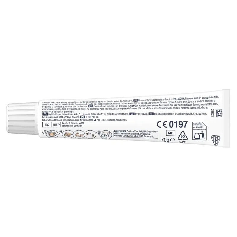 Kukident Quadruple Pro Crème adhésive complète pour prothèses dentaires, neutre 4 x 70 Gr