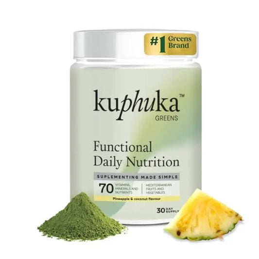 Kuphuka Greens Nutritional Supplement 100% Natural & Holistic Pineapple & Coconut, 411 grams