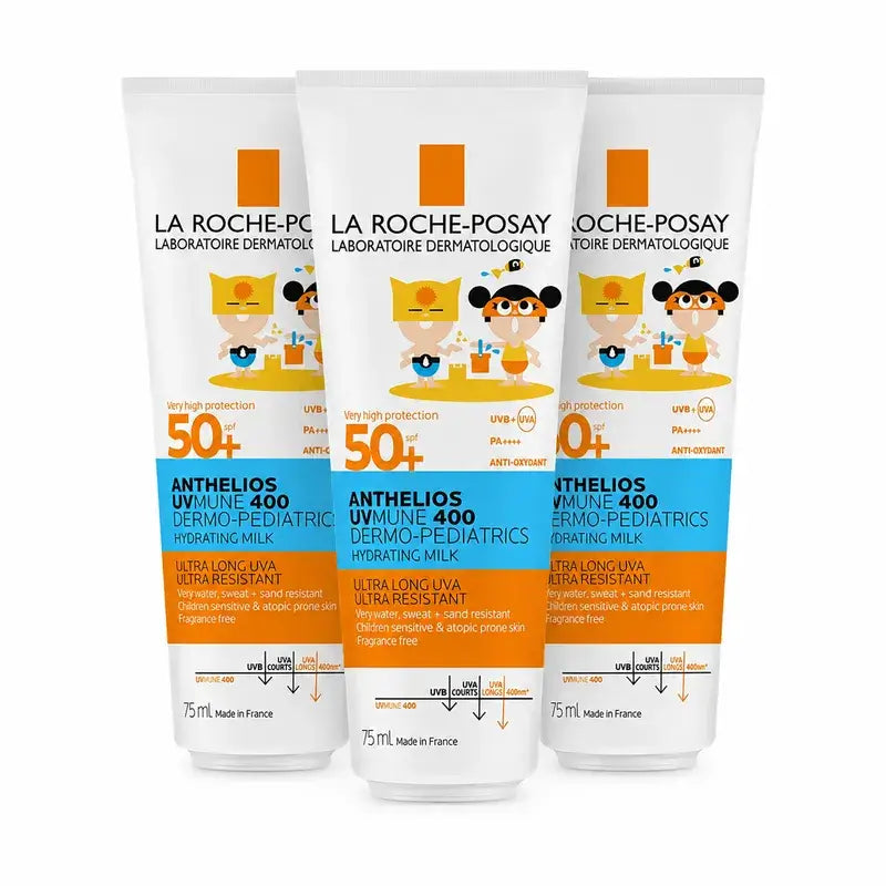 La Roche-Posay Anthelios Dermo-Pediatrics Moisturising Milk SPF 50+ Children's Sunscreen Pack 3 x 250 ml