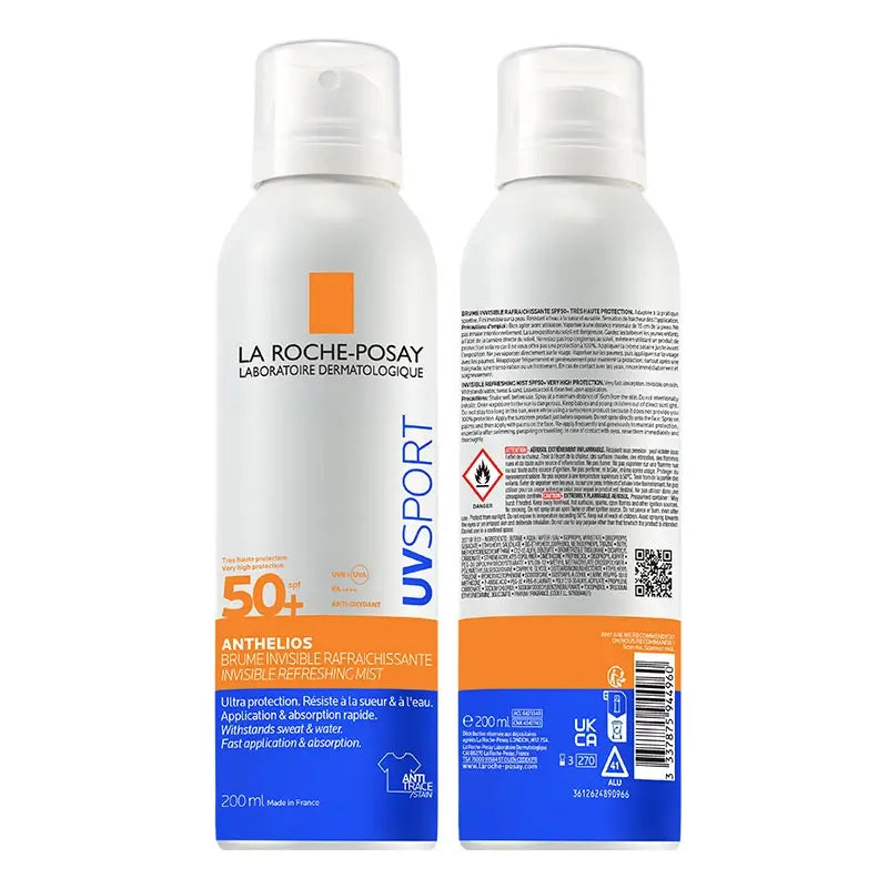 La Roche Posay Anthelios Uv Sport Invisible Brume rafraîchissante Spf50+ , 200 ml