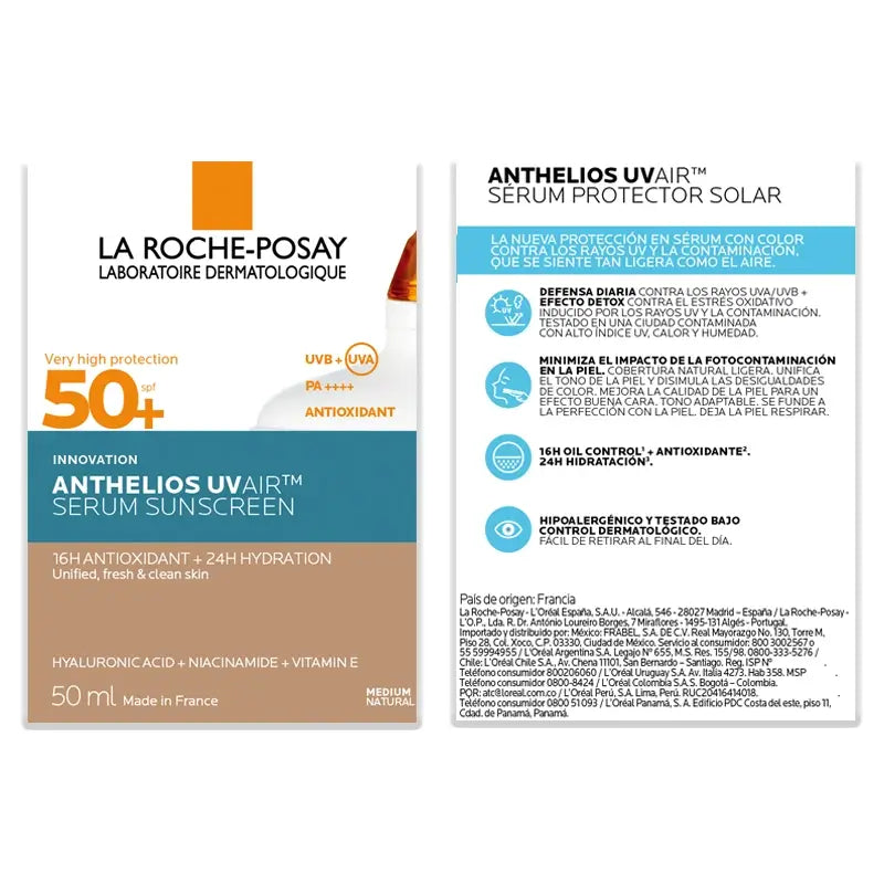 La Roche Posay Anthelios Uvair Sun Serum Spf50+ Tinted Medium , 50 ml