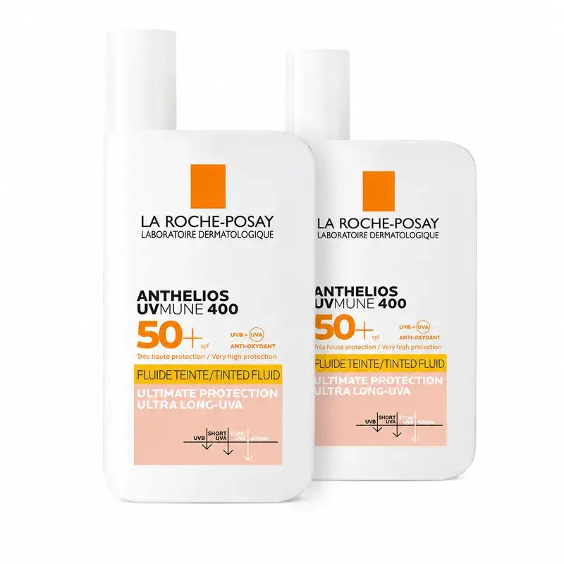 La Roche Posay Anthelios UVMune 400 SPF50+ Coloured Fluid, Pack 2 x 50 ml